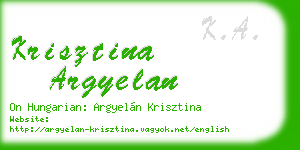 krisztina argyelan business card